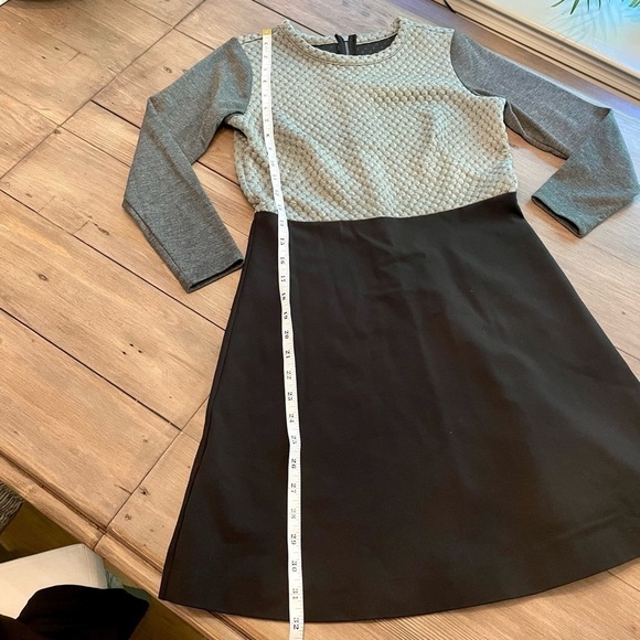 Loft Long Sleeve Swing Short Dress Black/gray - Picture 9 of 10